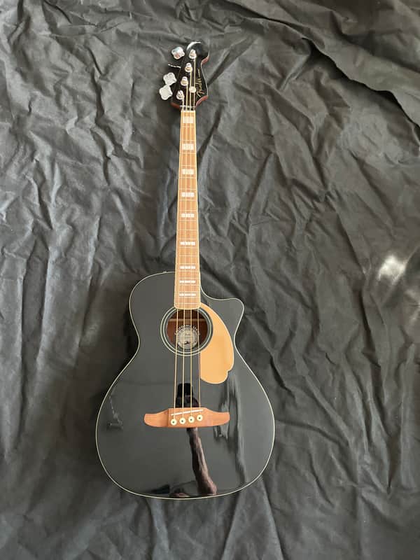 Fender Kingsman Electro-Acoustic Bass Guitar, Jetty Black, Used image 1