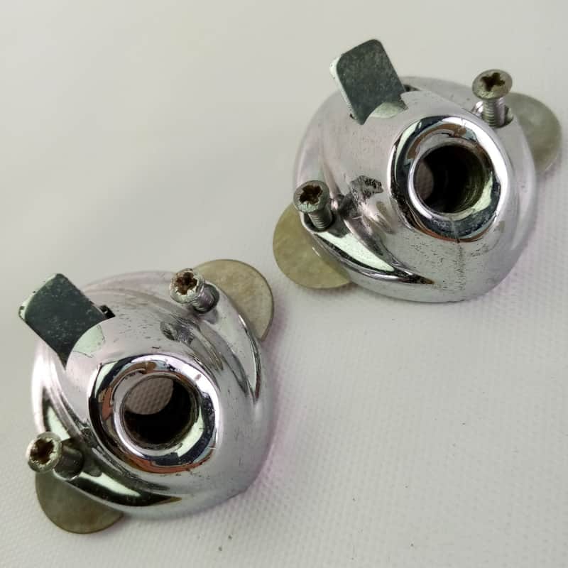 Premier Bass Drum Spur Mounts Spring-Loaded Push-Lever Chrome Vintage 60s Elite image 1