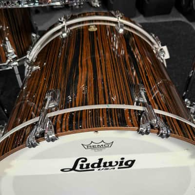 ~RARE!~ Ludwig Classic Maple 6-Piece 8/10/12/14/16/22 Drum Kit Set in Exotic Macassar Ebony Lacquer with SKB Soft Cases (Rm 4) image 11