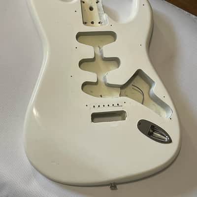 1980's Korean Kramer ZX30 White Stratocaster Plywood Guitar Body 2 Post Tremolo image 3