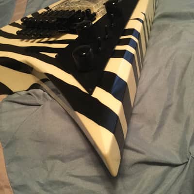 Jackson USA Custom Shop Randy Rhoads Custom 1988 Black/White Zebra w/ Lions Head Custom Graphic image 9