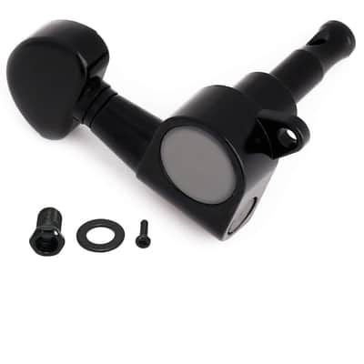 3R3L Sealed Guitar String Tuning Pegs Tuning Keys Machine Heads Tuners for Electric Guitar or Acoustic Guitar Half Round Black. image 4
