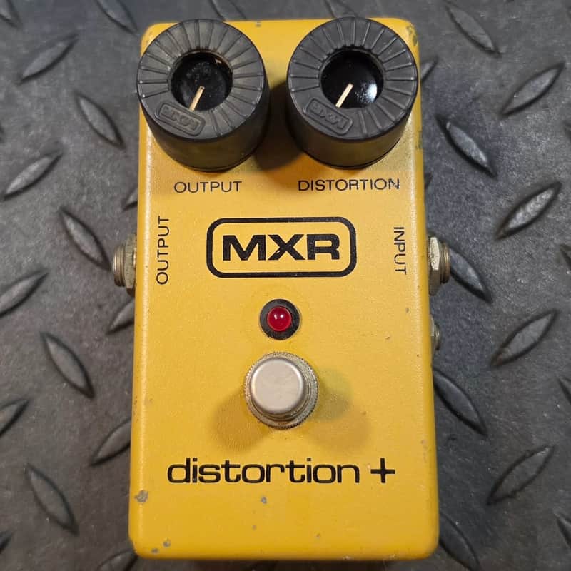 MXR Distortion + 1981 Block Logo LED Power Jack Vintage image 1