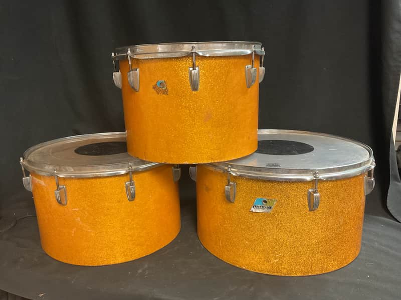Ludwig Vintage Marching Tom Drums - Gold Mist image 1