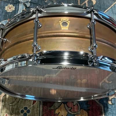 Ludwig LC661T 14x5 Raw Copperphonic Snare Drum with Tube Lugs image 2