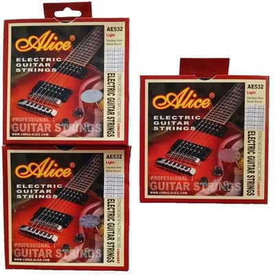 Alice Electric Guitar String NICKEL & STEEL 3 Set Bundle .011 - .049 image 2