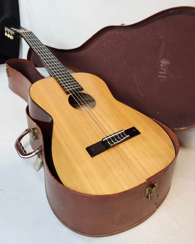 Vintage 1960s Kay K-7020 Concerto Classic Nylon-String Guitar w/ Alligator Chipboard Case image 1