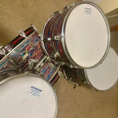 Ludwig Big Beat Drum Set 12/13/16/22 1970/71 - Psychedelic Red image 11