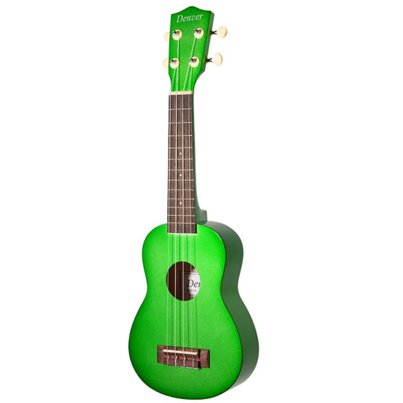 Denver Shiny Series Soprano Ukulele - Green | Gig Bag Included image 1