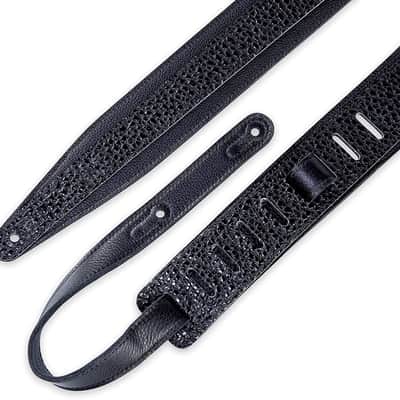 Levy's - MG317DRT-BLK - 2.5" Garment Leather Guitar Strap Dart Design - Black image 2