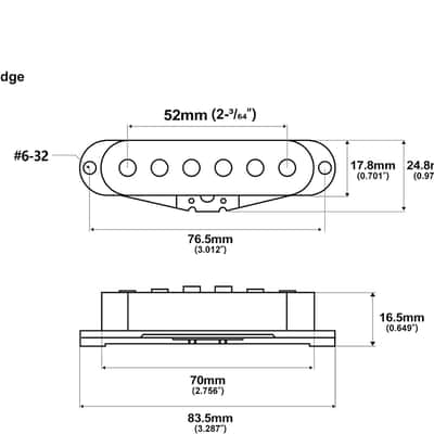 Staggered Single Coil Bridge Pickup for Strat Style Electric Guitar, Black image 2