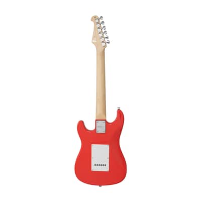 CNZ Audio ST Mini Electric Guitar - Rosewood Fingerboard & Maple Neck, Fiesta Red image 2