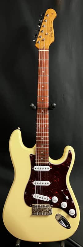 Harley Benton ST-62 Strat-Style Electric Guitar Vintage White Finish image 1