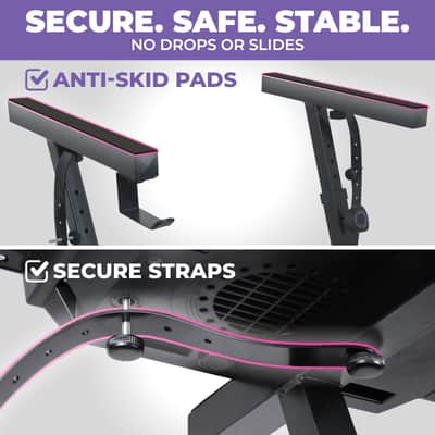 Liquid Stands Z-Style Adjustable Height Piano Keyboard Stand with Straps & Headphone Hook - Fits 54-88 Key Electric Pianos (Black) image 4