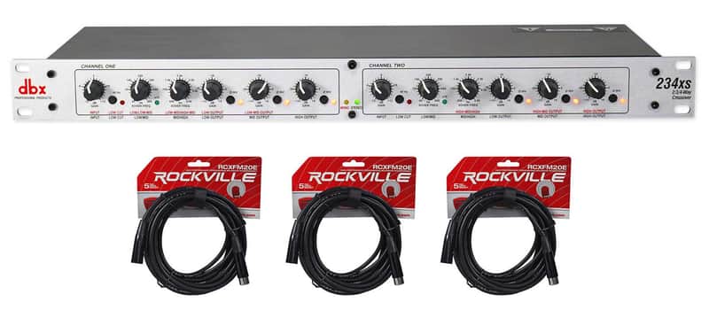 DBX 234XS Rack Mount Stereo 2/3/4-Way Crossover Pro Audio Sound Processor+Cables image 1