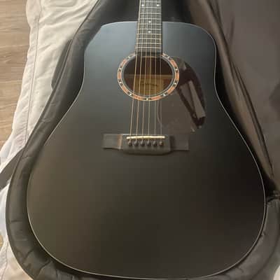Eastman E2D-BK Dreadnought Acoustic Guitar in Black w/ Gig Bag, Pro Setup image 8