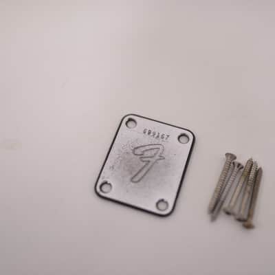 1976 Vintage Fender Telecaster Neckplate F-Logo w/Original Screws 1970's Guitar Jazz Precision Bass PBass Jazzmaster image 5