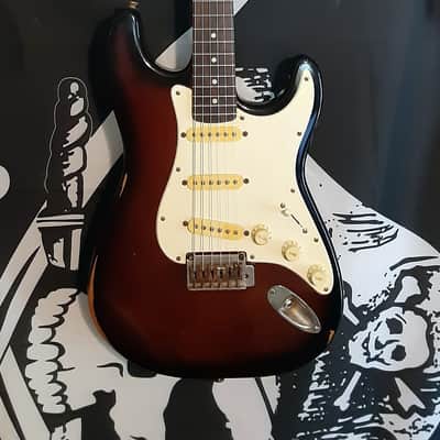 Cort Strat Copy SSS Tremolo 2003 Relic'd Dark Burst w/Bag by Guitars For Vets image 1
