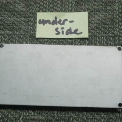 used medium relic'd genuine Boss Bottom Plate (Silver Label Taiwan) for compact (regular) size pedal, from March 1991 - PLATE PART: Metal w/ Silver Finish / BOTTOM LABEL: SLT / EXTERIOR PADDING: Black stiff hardened rubber - NO: pedal/screws/other items image 23
