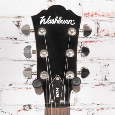 Washburn WI14 Double-Cut Electric Guitar, Black x7011 (USED) image 5