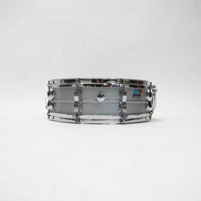 LUDWIG  B/O BADGE ACROLITE SNARE DRUM 14" x 5" No. 3076089 1970s - Matt Aluminium image 3