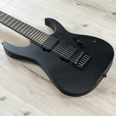 Ibanez RGIXL7BKF RG Iron Label Guitar, Ebony Fretboard, Black Flat image 1