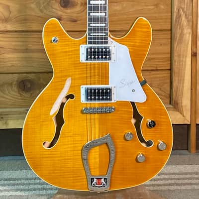 Hagstrom SUVIK-DDL Super Viking Semi-Hollow - Dandy Dandelion image 3