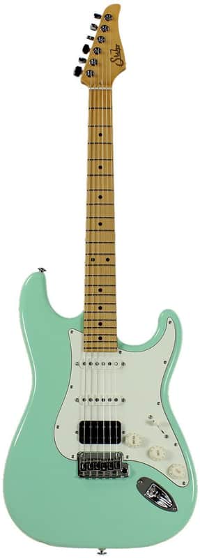 Suhr Classic S HSS Guitar, Surf Green, Maple image 1