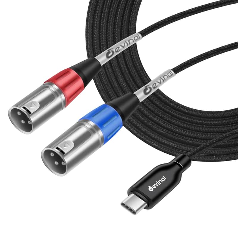 Usb C To Dual Xlr Audio Cable, Usb Type C To Xlr Male Output Stereo Cord Converter Adapter For Amplifier, Speaker, Mixer Console, Etc 3.3 Ft image 1