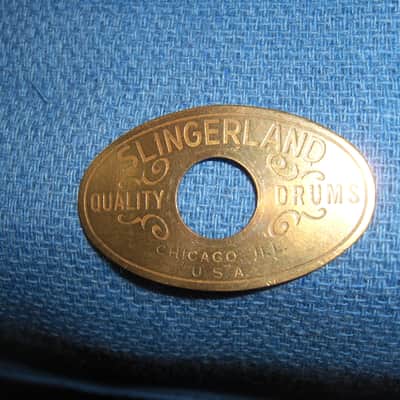 Slingerland chicago 1940s Brass drum badge in great condition! image 6