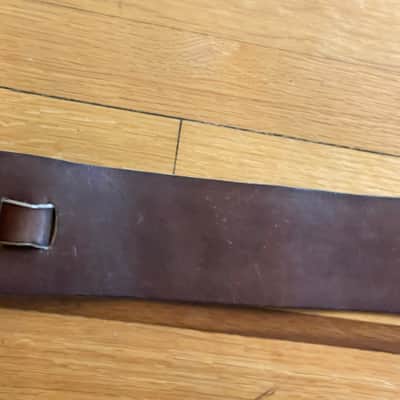 vintage USA 1970's guitar strap 3.5" leather for guitar bass archtop les paul rock hippie strap image 10