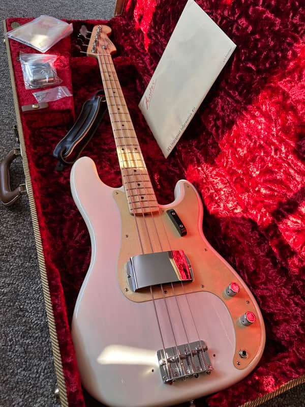 2016 Fender American Vintage '58 Precision Bass AVRI White Blonde image 1
