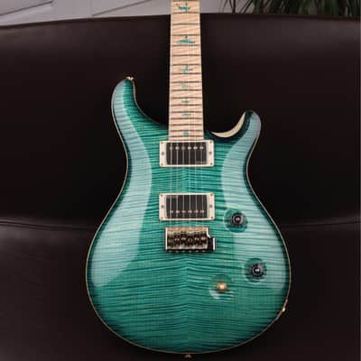 PRS 2016 Private Stock Custom 24 in Bahama Blue Smoked Burst w/Curly Maple Top, Swamp Ash Back & Backplates, Curly Maple Fretboard, Curly Maple Neck, Phase III Locking Tuners w/Curly Maple Buttons & Stained Curly Maple w/Paua Outline Inlays image 12