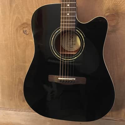 Samick Greg Bennett Design D-2CE/BK Dreadnought Cutaway Acoustic Electric Guitar Black image 1