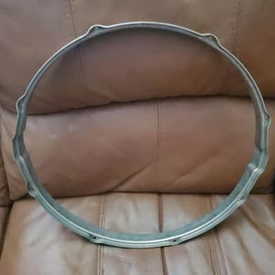 Vintage LEEDY 15" RIM NOB SNARE BOTTOM Heavy NICKLE over BRASS RIM hoop HEAVY! * MUSICAL TONE 1920s 1930s 1940s 1950s image 3