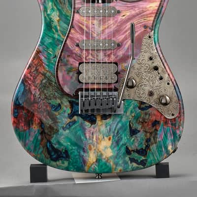 ESP Exhibition Limited EX24-02 Snapper Custom Shop 2024 - Multiple Colored Stabilized finish w/Super Natural/See Thru Black image 2