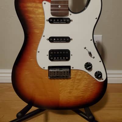 Warmoth Hybrid Tele 2022 - Black-Red-Yellow Burst - Right Hand Reverse image 2