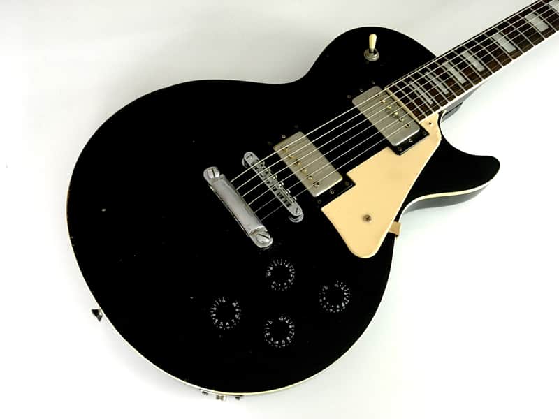 Vintage Matsumoku Memphis LP 1970s Piano Black Beauty Les Paul Dual Humbucker Single Cut Guitar image 1