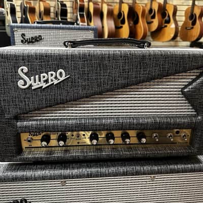 Supro 1699RH Statesman 2-Channel 50-Watt Tube Guitar Head Black Rhino image 1
