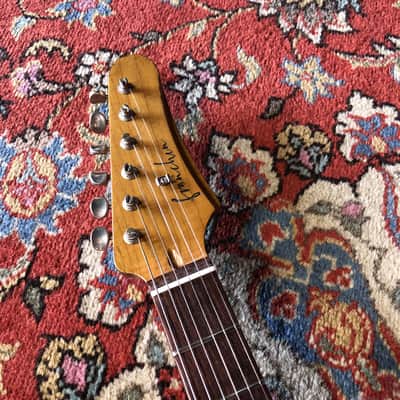 Made to Order - FRANCHIN Neptune guitar Racing Stripe Relic Aged 100% Nitro Lacquer (Sunburst/ Black/ White/ Blue/ Green/ Yellow/ Red/ Pink/ Burgundy/ Purple/ Gold/ Silver, etc.) Offset Jazzmaster Style Made in Italy image 8