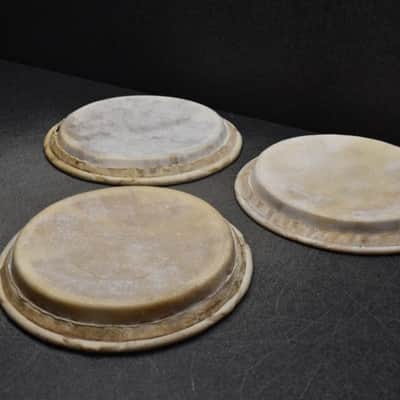 AK leather head for djembe/bongo set 3pc 11"+12" 2000s - Skin image 8