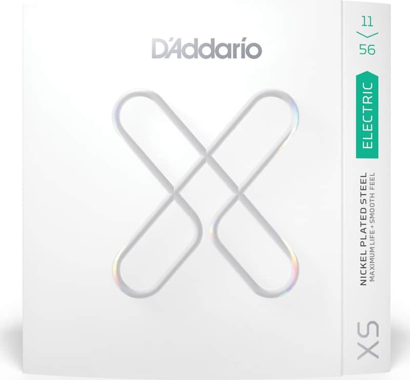 D'Addario XSE1156 XS Medium Top/Extra Heavy Bottom Coated Nickel Electric Guitar Strings, 11-56 image 1