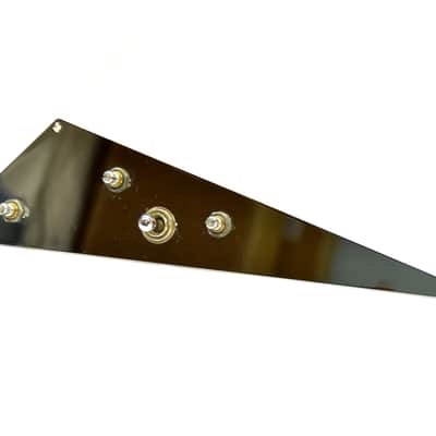 Chrome Mirrored Pickguard for Jackson Randy Rhoads Flying V Loaded w Pots + Switches image 1