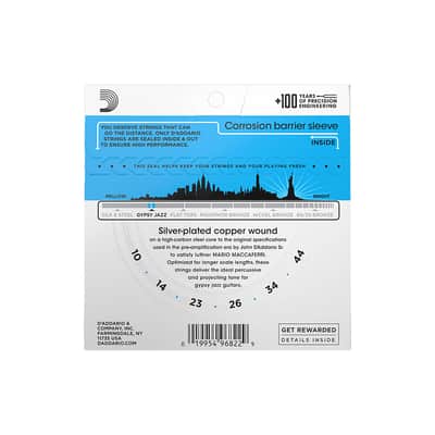 D'Addario EJ84L Gypsy Jazz 10-44 image 2