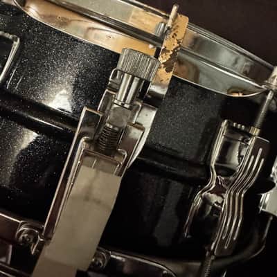 Ludwig LM404 Acrolite 5x14" 8-Lug Aluminum Snare Drum with Black/White Badge 1994 - 2012 - Black Galaxy image 2