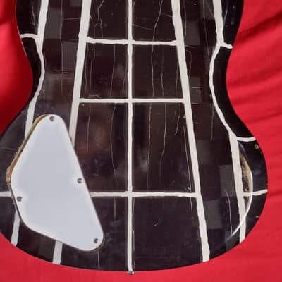 Jon's SG-Cruellacaster Black/White/Gold Sparkle with Gold Foil Pickup image 17
