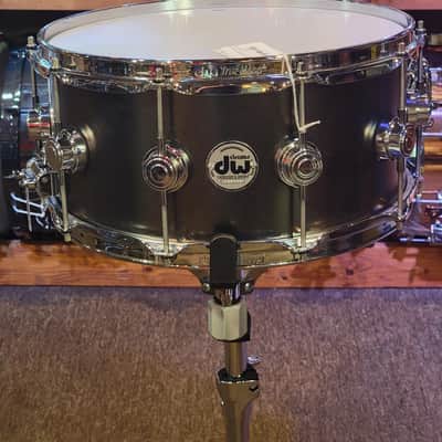 DW Collector's Series Metal Snare Drum - 6.5 x 14-inch - Satin Black Over Brass image 1