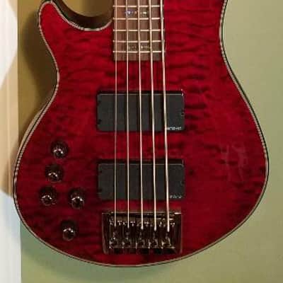 Lefty Schecter Damien Elite-5 Active 5-String Bass 2016 Crimson Red image 7