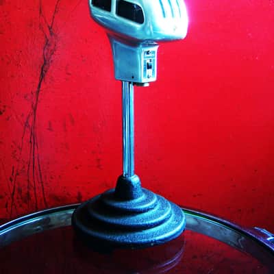 Vintage RARE 1940's Bud Radio Products 589 model microphone desk stand cast iron deco Atlas Shure image 7