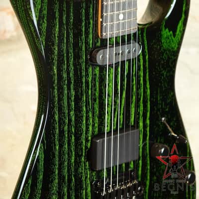 TOM ANDERSON Pro Am HS - Swamp Ash Body & Reverse Headstock - Black with Green Dog Hair image 11